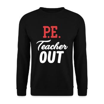 Physical Education Instructor Out Retired Fitness Educator - Unisex Sweatshirt - black - Front - Alina (178cm) & Michal (187cm)