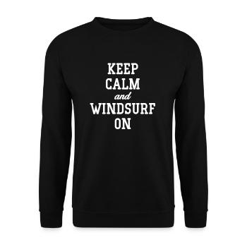 Bleiben Sie Ruhig Und Windsurfen Sie Auf Lustigem - Unisex Pullover - Schwarz - Vorne - Alina (178cm) & Michal (187cm)