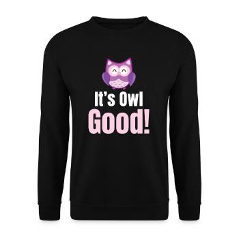 C’est bon hibou ! Costume d’Halloween Jeux de mots - Sweat-shirt Unisexe - noir - Devant - Alina (178cm) & Michal (187cm)