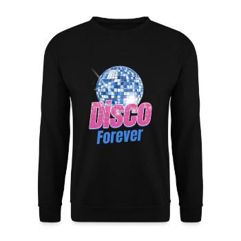 Disco Forever Lover Classic Groovy Vintage - Unisex Pullover - Schwarz - Vorne - Alina (178cm) & Michal (187cm)