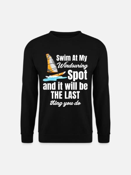 Nager à mon endroit de planche à voile drôle - Sweat-shirt Unisexe - noir