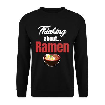 Penser au bol chaud de ramen - Sweat-shirt Unisexe - noir - Devant - Alina (178cm) & Michal (187cm)