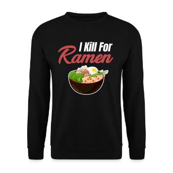 Je tue pour Ramen Hot Bowl Asiatique Japonais Amant - Sweat-shirt Unisexe - noir - Devant - Alina (178cm) & Michal (187cm)