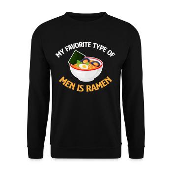 Mon type d’homme préféré est le bol chaud ramen - Sweat-shirt Unisexe - noir - Devant - Alina (178cm) & Michal (187cm)