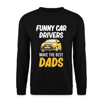 Lustige Autofahrer Machen Die Besten Väter - Unisex Pullover - Schwarz - Vorne - Alina (178cm) & Michal (187cm)