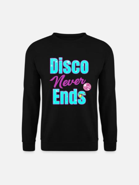 Disco Hört Nie Auf Klassisch Groovy Vintage - Unisex Pullover - Schwarz