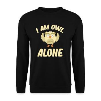 Je suis hibou seul jeux de mots Halloween Costume - Sweat-shirt Unisexe - noir - Devant - Alina (178cm) & Michal (187cm)