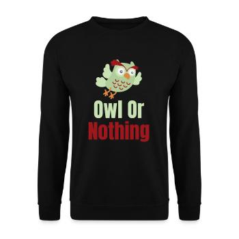 Owl Or Nothing Puns Halloween Costume - Unisex Sweatshirt - black - Front - Alina (178cm) & Michal (187cm)