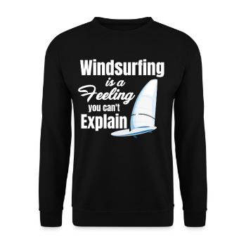 Windsurfen Ist Ein Gefühl, Das Man Nicht Erklären - Unisex Pullover - Schwarz - Vorne - Alina (178cm) & Michal (187cm)