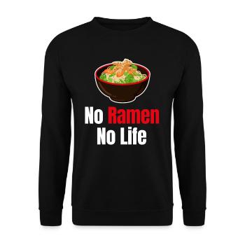 No Ramen No Life Hot Bowl Asiatique Japonais - Sweat-shirt Unisexe - noir - Devant - Alina (178cm) & Michal (187cm)