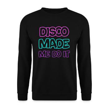 Disco Hat Mich Dazu Gebracht, Es Zu Tun Klassisch - Unisex Pullover - Schwarz - Vorne - Alina (178cm) & Michal (187cm)