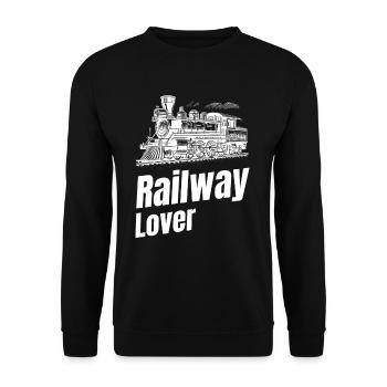 Railway Lover Funny Train Driver - Unisex Sweatshirt - black - Front - Alina (178cm) & Michal (187cm)