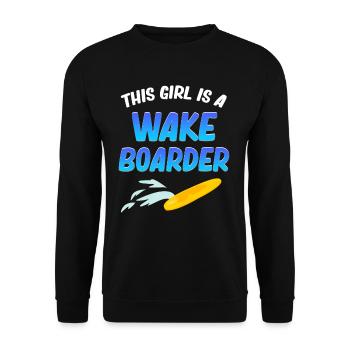 Dieses Mädchen Ist Eine Wakeboarderin, Die - Unisex Pullover - Schwarz - Vorne - Alina (178cm) & Michal (187cm)