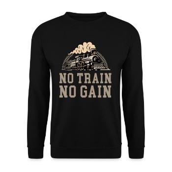 No Train No Gain Driver Engine Transmission - Unisex Pullover - Schwarz - Vorne - Alina (178cm) & Michal (187cm)