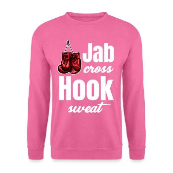 Jab Cross Hook Sweat Kickboxing drôle - Sweat-shirt Unisexe - rose - Devant