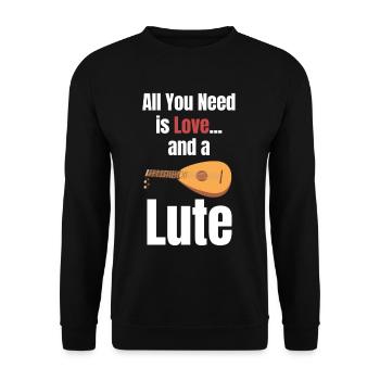 All you need is love and a - Unisex Sweatshirt - black - Front - Alina (178cm) & Michal (187cm)