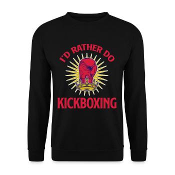 Ich Würde Lieber Kickboxen Machen. Lustiges - Unisex Pullover - Schwarz - Vorne - Alina (178cm) & Michal (187cm)