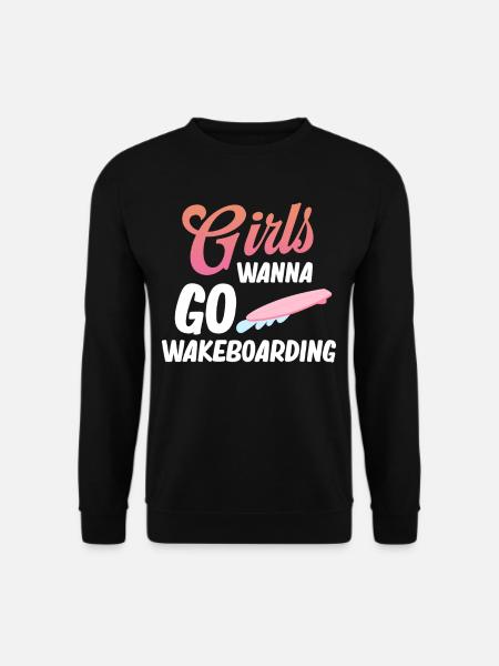 Mädchen Wollen Wakeboarden, Bootfahren, - Unisex Pullover - Schwarz