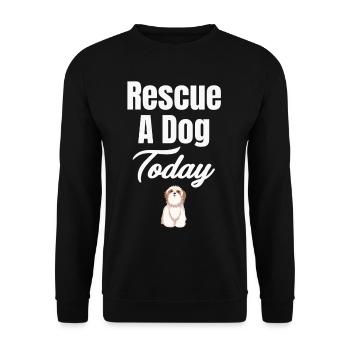 Rette Heute Einen Hund Tierarzt Dogaholic Pet - Unisex Pullover - Schwarz - Vorne - Alina (178cm) & Michal (187cm)