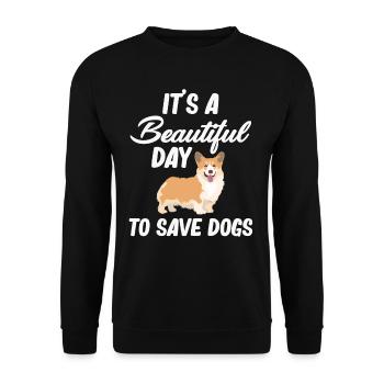 C’est une belle journée pour sauver les sauveteurs de chiens - Sweat-shirt Unisexe - noir - Devant - Alina (178cm) & Michal (187cm)