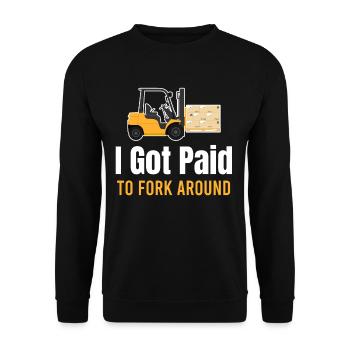 I was paid to take care of drivers, trucks, - Unisex Sweatshirt - black - Front - Alina (178cm) & Michal (187cm)