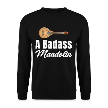 A-badass Mandoline Lustige Mandola Gitarre - Unisex Pullover - Schwarz - Vorne - Alina (178cm) & Michal (187cm)