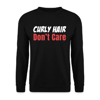 Lockiges Haar Kümmert Sich Nicht Um Lustige - Unisex Pullover - Schwarz - Vorne - Alina (178cm) & Michal (187cm)