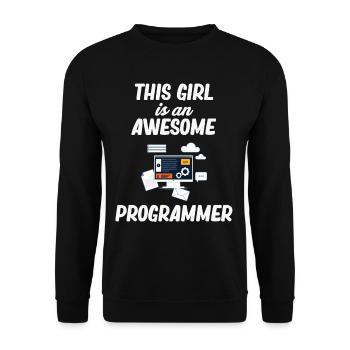 Dieses Mädchen Ist Ein Fantastischer - Unisex Pullover - Schwarz - Vorne - Alina (178cm) & Michal (187cm)