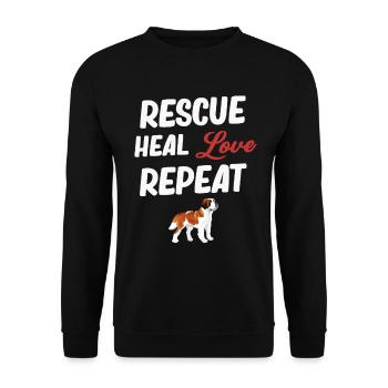 Rescue Heal Love Repeat Vet Dogaholic - Unisex Sweatshirt - black - Front - Alina (178cm) & Michal (187cm)