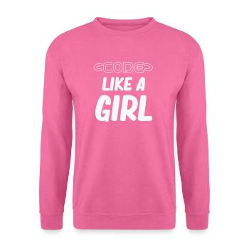 Coder comme une fille programmeuse fille ordinateur - Sweat-shirt Unisexe - rose - Devant