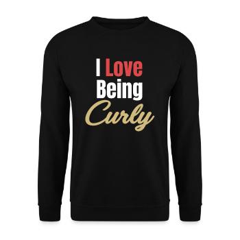 Ich Liebe Es, Lockig Lustige Haare Wellige - Unisex Pullover - Schwarz - Vorne - Alina (178cm) & Michal (187cm)
