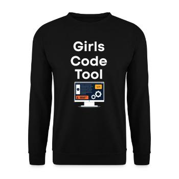 Mädchen Programmieren Auch Programmierer - Unisex Pullover - Schwarz - Vorne - Alina (178cm) & Michal (187cm)