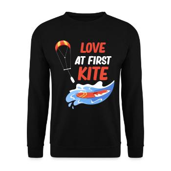 Love at First Sight Kitesurfing Sailing Board - Unisex Sweatshirt - black - Front - Alina (178cm) & Michal (187cm)