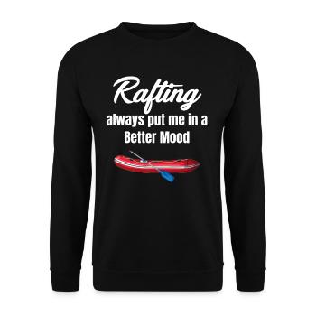 Rafting always puts you in a better mood Grandma Canoeing - Unisex Sweatshirt - black - Front - Alina (178cm) & Michal (187cm)