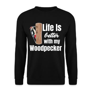 Life is better with my - Unisex Sweatshirt - black - Front - Alina (178cm) & Michal (187cm)