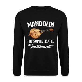 Mandolin The Demanding Instrument Ukulelist - Unisex Sweatshirt - black - Front - Alina (178cm) & Michal (187cm)