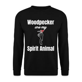 Woodpeckers Are My Soul Animal Birdwatcher - Unisex Sweatshirt - black - Front - Alina (178cm) & Michal (187cm)