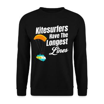 Kitesurfers have the longest windy sailboard - Unisex Sweatshirt - black - Front - Alina (178cm) & Michal (187cm)