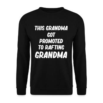 This granny was promoted to rafting granny Canoe - Unisex Sweatshirt - black - Front - Alina (178cm) & Michal (187cm)