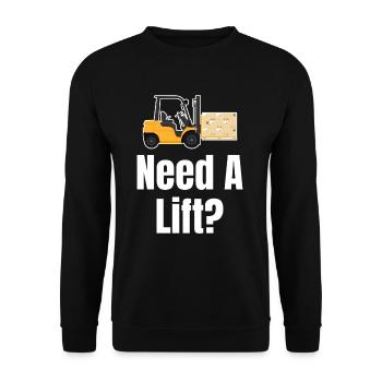 Do you need an elevator? Jollier - Unisex Sweatshirt - black - Front - Alina (178cm) & Michal (187cm)
