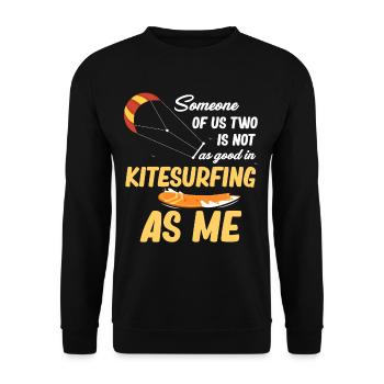 One of the two of us isn't that good at - Unisex Sweatshirt - black - Front - Alina (178cm) & Michal (187cm)