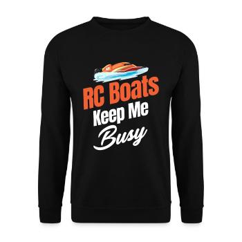 Rc-boote Halten Mich Auf Trab Kapitän Airboat - Unisex Pullover - Schwarz - Vorne - Alina (178cm) & Michal (187cm)