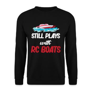 Toujours en train de jouer avec Rc Boats Captain Airboat - Sweat-shirt Unisexe - noir - Devant - Alina (178cm) & Michal (187cm)