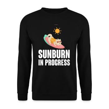 Sunburn In Progress Sunbathing Summertime - Unisex Sweatshirt - black - Front - Alina (178cm) & Michal (187cm)