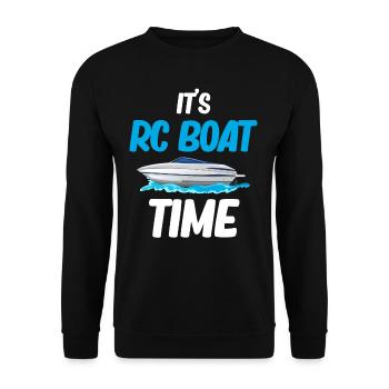C’est l’heure du bateau rc Capitaine Airboat Lover - Sweat-shirt Unisexe - noir - Devant - Alina (178cm) & Michal (187cm)