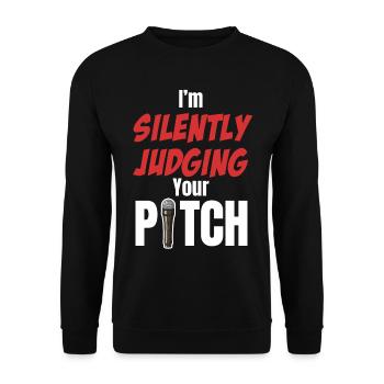 Ich Beurteile Im Stillen Deine Tonhöhe Vocal - Unisex Pullover - Schwarz - Vorne - Alina (178cm) & Michal (187cm)