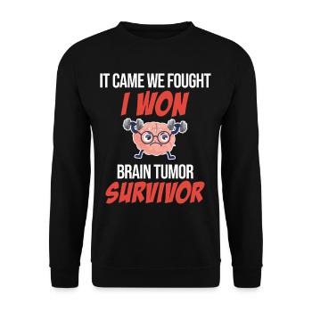 It came, we fought, I won. - Unisex Sweatshirt - black - Front - Alina (178cm) & Michal (187cm)