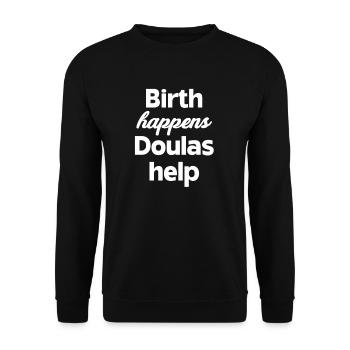Dates de naissance Les doulas aident les sages-femmes - Sweat-shirt Unisexe - noir - Devant - Alina (178cm) & Michal (187cm)