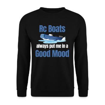Les bateaux RC me mettent toujours de bonne humeur Capitaine - Sweat-shirt Unisexe - noir - Devant - Alina (178cm) & Michal (187cm)