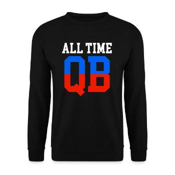 Tous les temps Qb Drôle Quarterback Football - Sweat-shirt Unisexe - noir - Devant - Alina (178cm) & Michal (187cm)